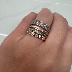 Elegant Rose Gold and Silver Stacked Rings